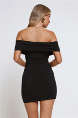 Everyday Guest Off Shoulder Mini Dress Black