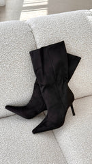 Nour Boots - Black Suede