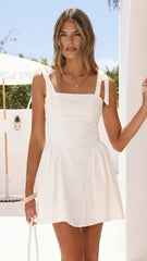 Nari Tie Strap Mini Dress - White